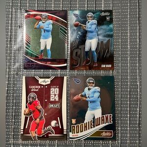 🏈 Cam Ward TN Titans Panini NFL Football Trading Cards Lot of 4